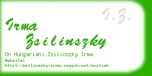 irma zsilinszky business card